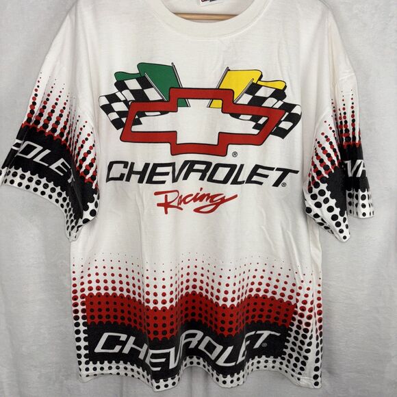 Vintage 90’s NASCAR Chevrolet Racing AOP All Over Print T-Shirt Sz XL - Picture 2 of 7